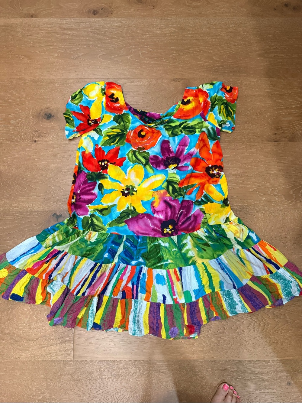 JAMS WORLD Hattie style dress sz large Vibrant Multicolor Floral